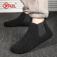 SaneShoppe - YRZL Winter Warm Cotton Shoes Men Indoor Home Slipper Thin Bottom Plush Cotton Man Casual Shoes Soft Sole Anti - slip Slippers Man