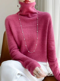 SaneShoppe - YSC2024 New Women's Classic Australian Pure Wool Seamless Collar Pullover Long Sleeve Casual High Quality Basic Knitted Sweater