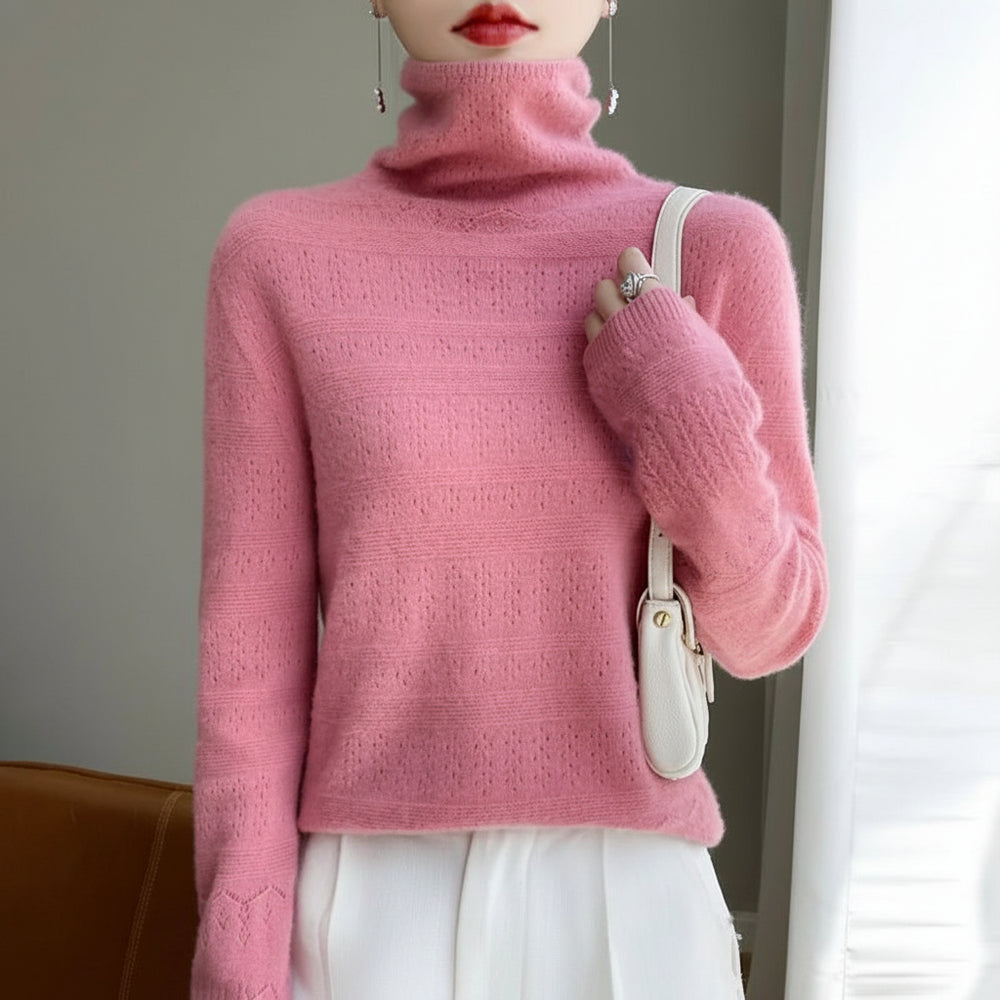 SaneShoppe - YSC2024 New Women's Classic Australian Pure Wool Seamless Collar Pullover Long Sleeve Casual High Quality Basic Knitted Sweater
