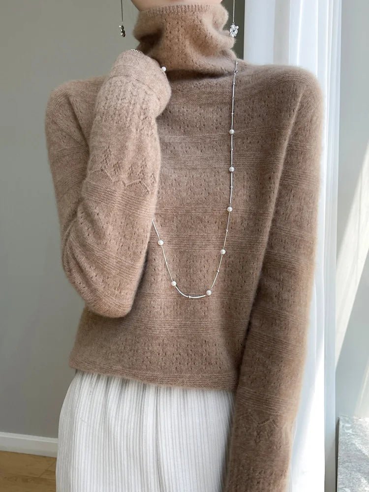 SaneShoppe - YSC2024 New Women's Classic Australian Pure Wool Seamless Collar Pullover Long Sleeve Casual High Quality Basic Knitted Sweater