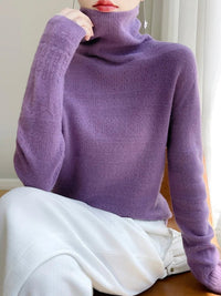 SaneShoppe - YSC2024 New Women's Classic Australian Pure Wool Seamless Collar Pullover Long Sleeve Casual High Quality Basic Knitted Sweater