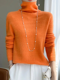 SaneShoppe - YSC2024 New Women's Classic Australian Pure Wool Seamless Collar Pullover Long Sleeve Casual High Quality Basic Knitted Sweater