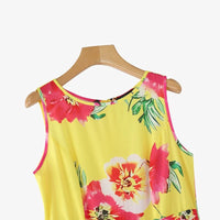 SaneShoppe - ZANZEA Women Floral Printed Bohemian Sundress 2026 Summer Tank Dress Fashion Sleeveless Waisted Robe Casual Party Maxi Dresses