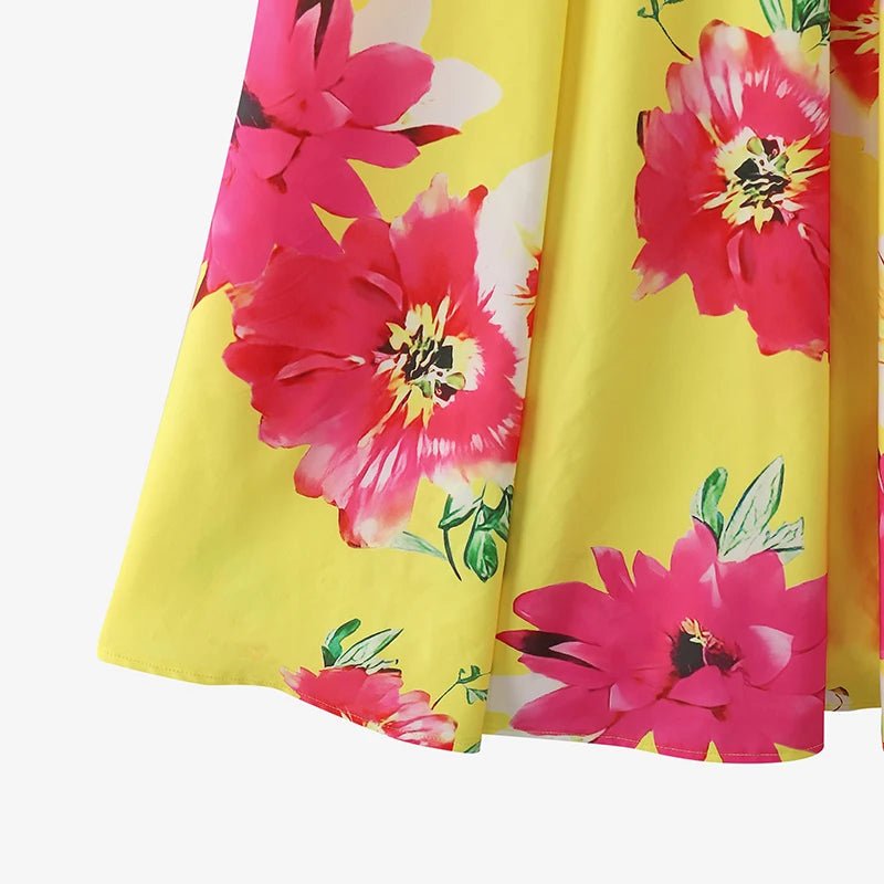 SaneShoppe - ZANZEA Women Floral Printed Bohemian Sundress 2026 Summer Tank Dress Fashion Sleeveless Waisted Robe Casual Party Maxi Dresses