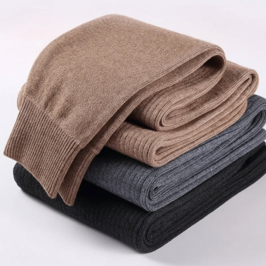 SaneShoppe - Cozy Cashmere Thermal Pants for Men & Women - Slim Fit Knitted Bottoms