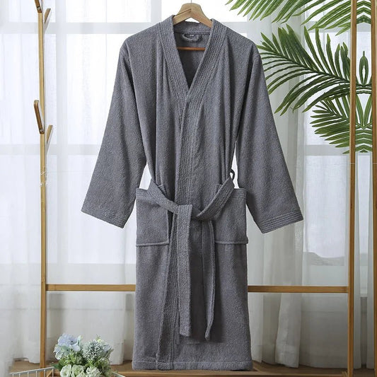 SaneShoppe - Men Long Terry Bath Robe Kimono Towel Bathrobe Women Dressing Gown