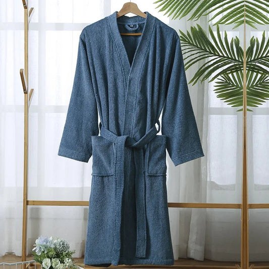SaneShoppe - Men Long Terry Bath Robe Kimono Towel Bathrobe Women Dressing Gown