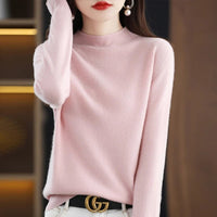 SaneShoppe - 100% Pure Wool Half - neck Pullover In Autumn And Winter New Cashmere Sweater Women's Casual Knit Top Women's Coat 19 Colors