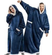 SaneShoppe - 150cm Super Long Flannel Blanket Nightgown Hoodie Sweatshirt