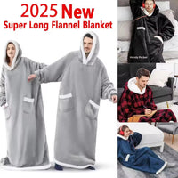 SaneShoppe - 150cm Super Long Flannel Blanket Nightgown Hoodie Sweatshirt