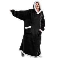 SaneShoppe 150cm Super Long Flannel Blanket Nightgown Hoodie Sweatshirt