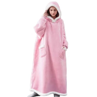 SaneShoppe - 150cm Super Long Flannel Blanket Nightgown Hoodie Sweatshirt