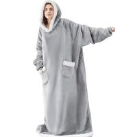 SaneShoppe - 150cm Super Long Flannel Blanket Nightgown Hoodie Sweatshirt