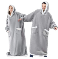 SaneShoppe - 150cm Super Long Flannel Blanket Nightgown Hoodie Sweatshirt