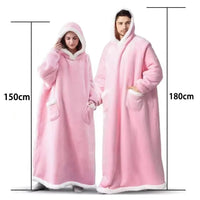 SaneShoppe 150cm Super Long Flannel Blanket Nightgown Hoodie Sweatshirt