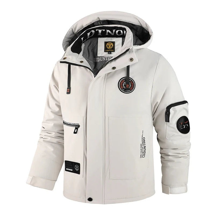 SaneShoppe-2025 Men's Hooded Aviator Winter Jacket - Waterproof and Windproof with Multiple Pockets