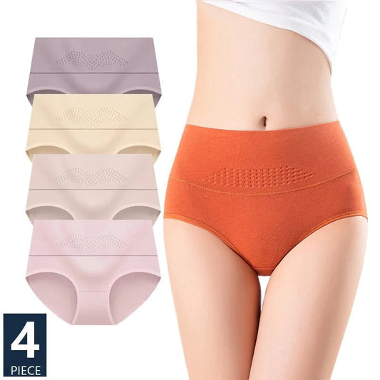 SaneShoppe - 4 - Pack Women's Cotton High Waist Underwear, Sizes M - 5XL. Breathable Briefs.