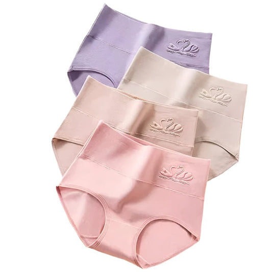 SaneShoppe - 4 - Pack Women's Cotton High Waist Underwear, Sizes M - 5XL. Breathable Briefs.