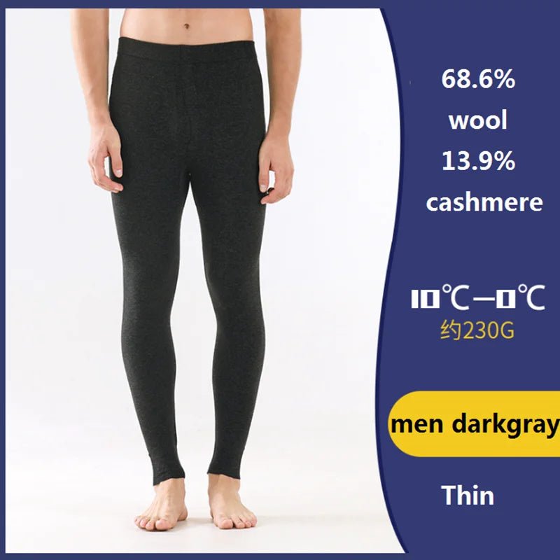 SaneShoppe - Merino Wool Thermal Underwear: Warm & Cozy Unisex Leggings for Winter