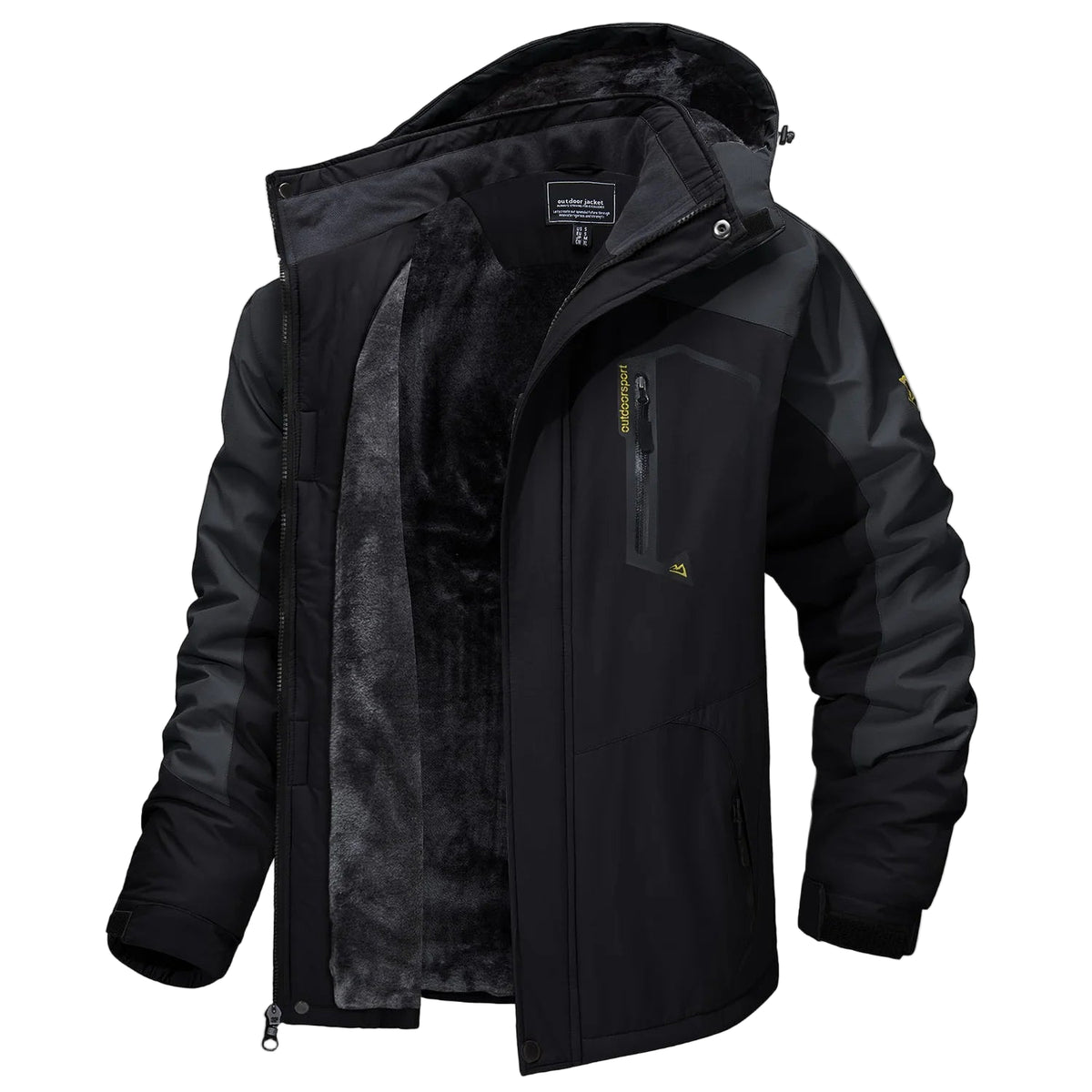 SaneShoppe - TACVASEN Fleece Lining Mountain Jackets Mens Hiking Jackets Outdoor Removable Hooded Coats Ski Snowboard Parka Winter Outwear