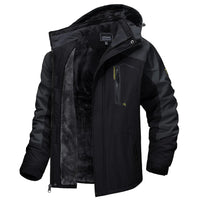 SaneShoppe - TACVASEN Fleece Lining Mountain Jackets Mens Hiking Jackets Outdoor Removable Hooded Coats Ski Snowboard Parka Winter Outwear