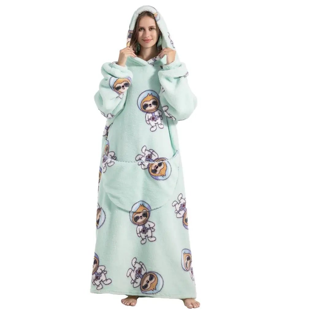 SaneShoppe - Cozy Oversized Hoodie Blanket with Sleeves - Stay Warm in Style!