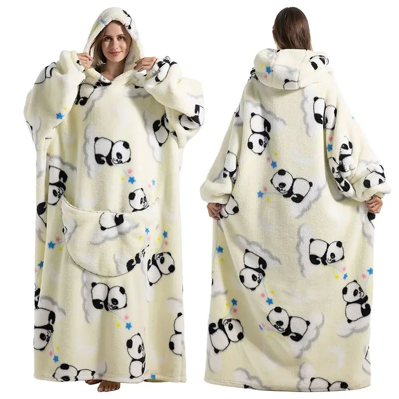 SaneShoppe - Cozy Oversized Hoodie Blanket with Sleeves - Stay Warm in Style!