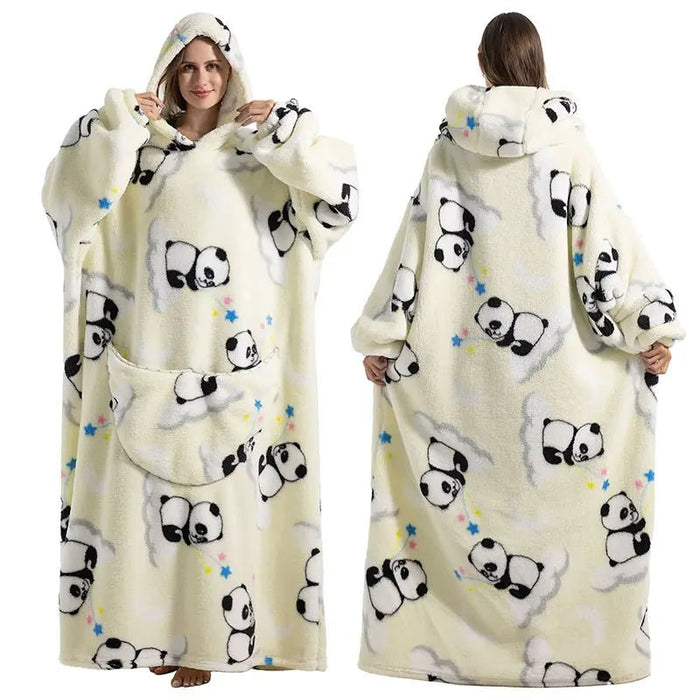 SaneShoppe - Cozy Oversized Hoodie Blanket with Sleeves - Stay Warm in Style!