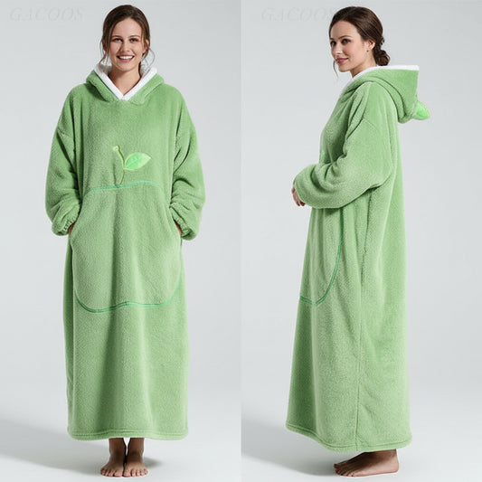 SaneShoppe - Cozy Oversized Hoodie Blanket with Sleeves - Stay Warm in Style!