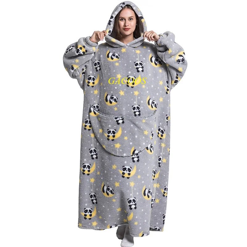 SaneShoppe - Cozy Oversized Hoodie Blanket with Sleeves - Stay Warm in Style!