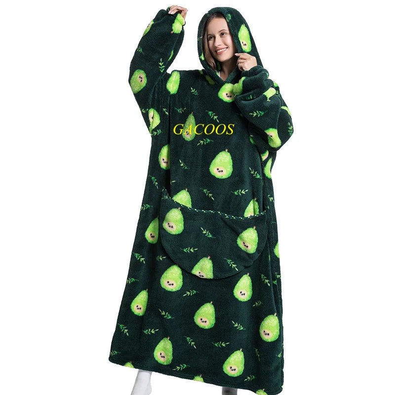 SaneShoppe - Cozy Oversized Hoodie Blanket with Sleeves - Stay Warm in Style!