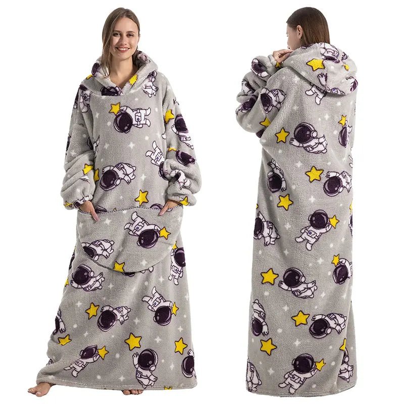 SaneShoppe - Cozy Oversized Hoodie Blanket with Sleeves - Stay Warm in Style!