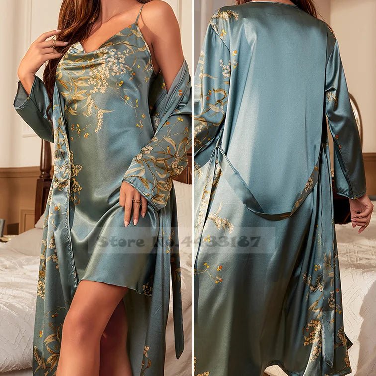 Dressing Gown14:173#Green Robe Set;5:4181#S