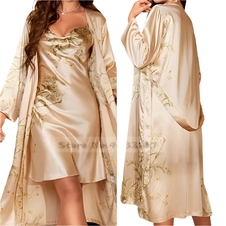 Dressing Gown14:365458#Champagne Robe Set;5:4181#S