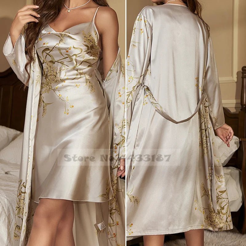 Dressing Gown14:350850#Gray Robe Set;5:361386#XL