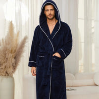 SaneShoppe - Cozy Cotton Flannel Couples' Bathrobe Set for Autumn/Winter