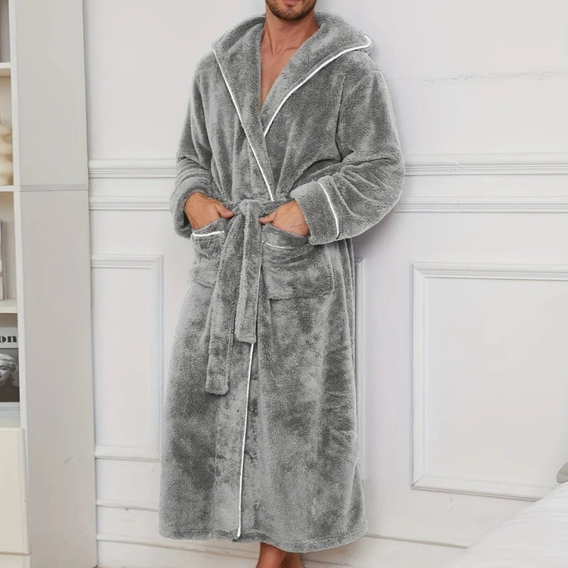 SaneShoppe - Cozy Cotton Flannel Couples' Bathrobe Set for Autumn/Winter