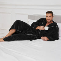 SaneShoppe - Cozy Cotton Flannel Couples' Bathrobe Set for Autumn/Winter
