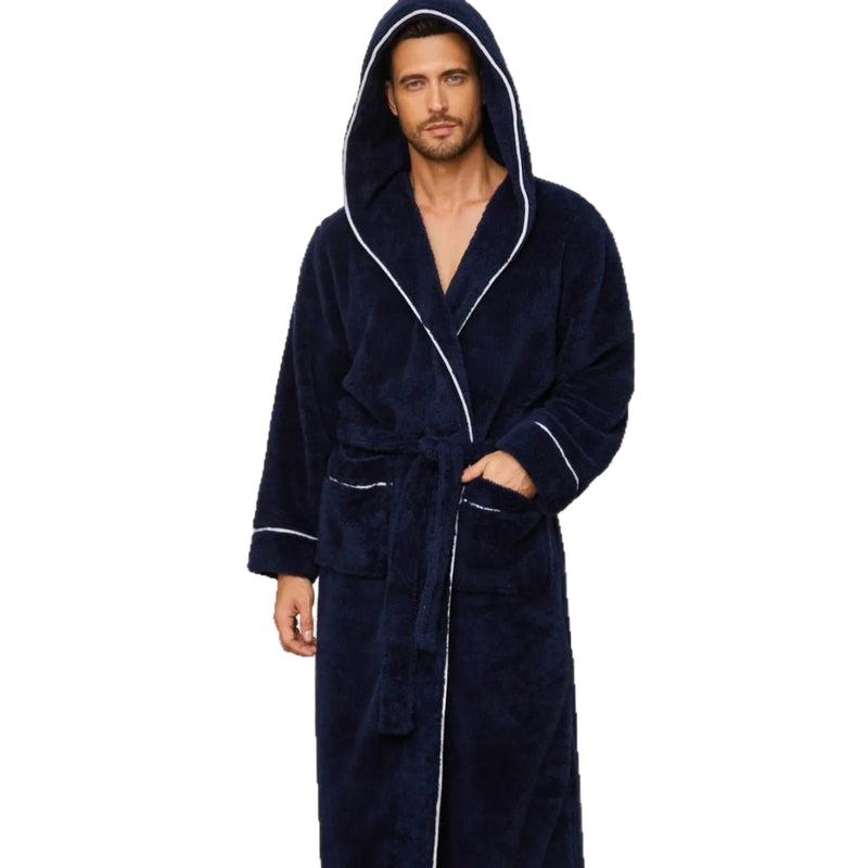 SaneShoppe - Cozy Cotton Flannel Couples' Bathrobe Set for Autumn/Winter