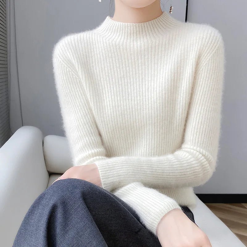 SaneShoppe-Luxury Merino Wool Striped Sweater: Autumn/Winter Collection