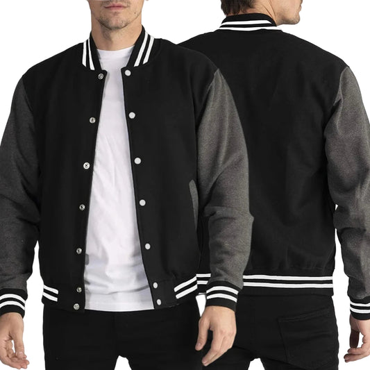 SaneShoppe - Vestes manteaux noir et blanc 5XL amples et oversize, vêtements décontractés pour hommes et femmes, style baseball, manteau streetwear pour couple, vestes polaires chaudes