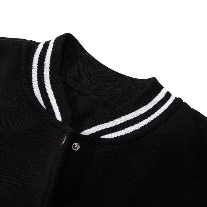SaneShoppe - Black White Jacket Coats 5XL Loose Oversized Clothes Casual Men Women Baseball Clothes Couple Street Coat Warm Fleece Jackets