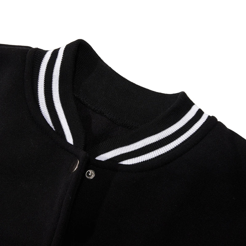 SaneShoppe - Black White Jacket Coats 5XL Loose Oversized Clothes Casual Men Women Baseball Clothes Couple Street Coat Warm Fleece Jackets
