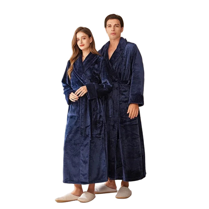 SaneShoppe - Coral Fleece Oversize Couple's Bathrobe - Autumn Winter Sleepwear