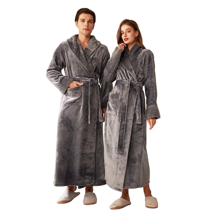 SaneShoppe - Coral Fleece Oversize Couple's Bathrobe - Autumn Winter Sleepwear