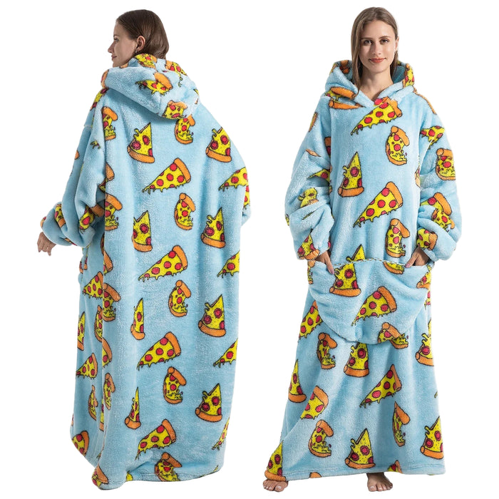 SaneShoppe - Avocado Dinosaur Sherpa Hoodie Blanket Cozy Family Matching Set