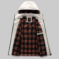 SaneShoppe - Fashion Men's Casual Windbreaker Jackets Hooded Jacket Man Waterproof Outdoor Soft Shell Winter Coat Clothing Warm Fleece Thick