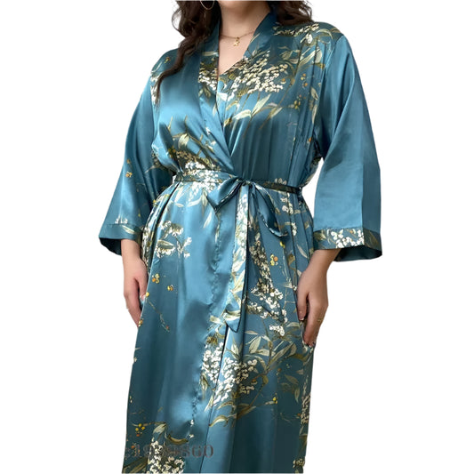 SaneShoppe - Female 1 or 2 - Piece Robe Set Nightgown Long Kimono Bathrobe 3XL, 5XL