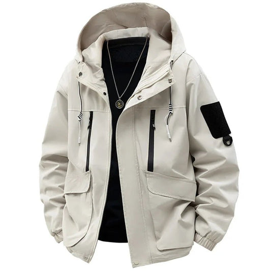 SaneShoppe-Men's Hooded Printing Jacket with Detachable Hat, Sizes M-5XL