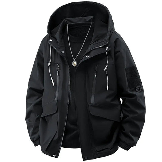 SaneShoppe-Men's Hooded Printing Jacket with Detachable Hat, Sizes M-5XL